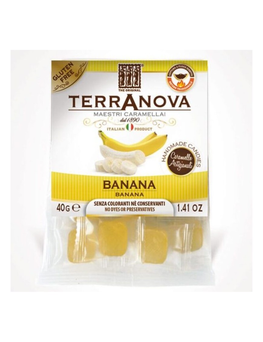 Le caramelle alla banana Terranova hanno un gusto inconfondibile e un colore vivace.