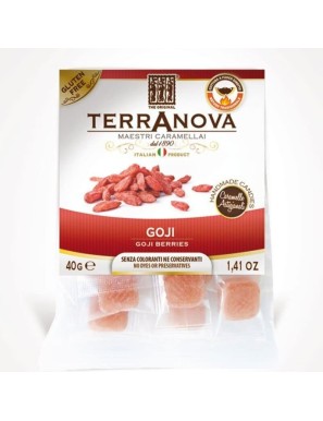 Le caramelle alle bacche di goji Terranova hanno un gusto inconfondibile e un colore vivace.