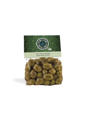 Le olive verdi in salamoia sono ottime per antipasti tipici siciliani dal gusto intenso ed inconfondibile