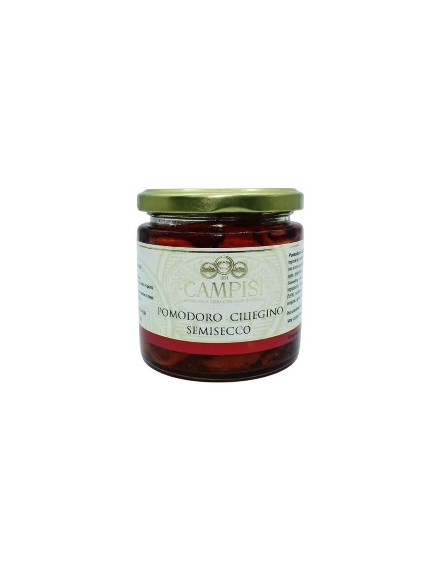 Pomodoro ciliegino siciliano semisecco sott'olio perfetto per realizzare un condimento di pasta veloce