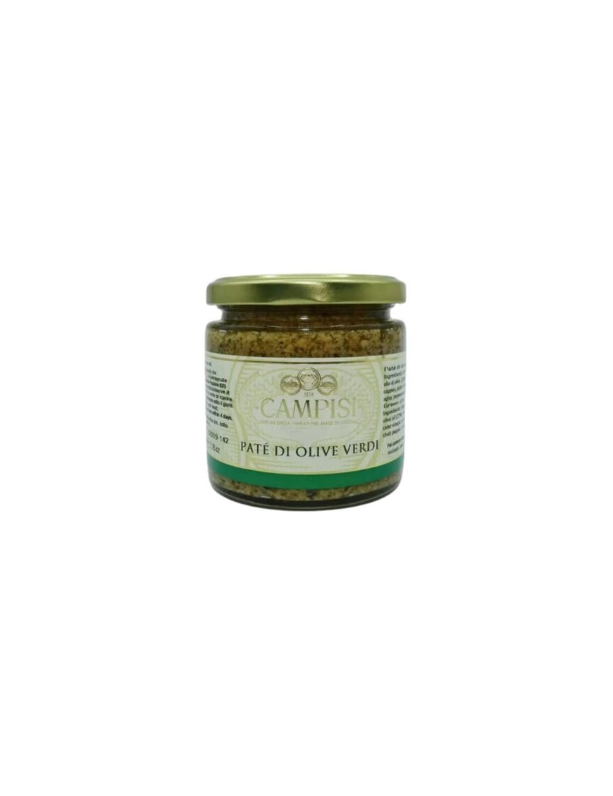 Patè di olive verdi siciliane al naturale caratterizzate da un sapore gustoso e in aggiunta a questo un colore vivace.