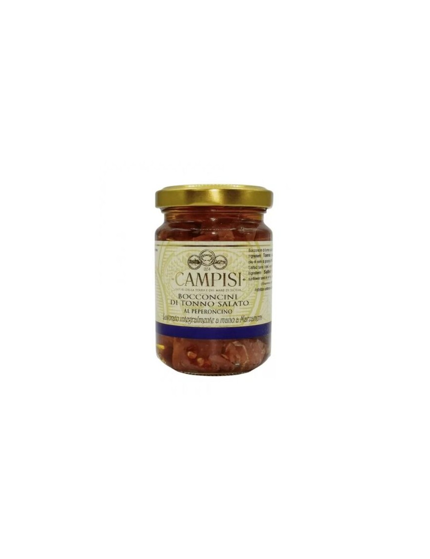 Sicilian tuna morsels characterized by a tasty flavor