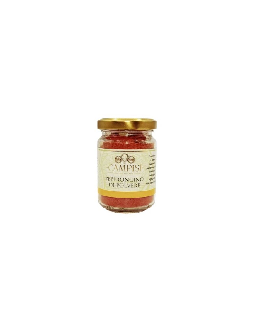 Peperoncino siciliano in polvere caratterizzato da un sapore gustoso e in aggiunta a questo un colore vivace.