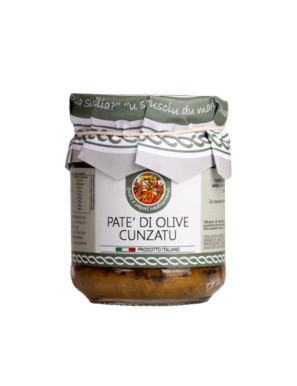 delizioso patè di olive "cunzatu" dal sapore intenso ed ideale per condire ottime bruschette