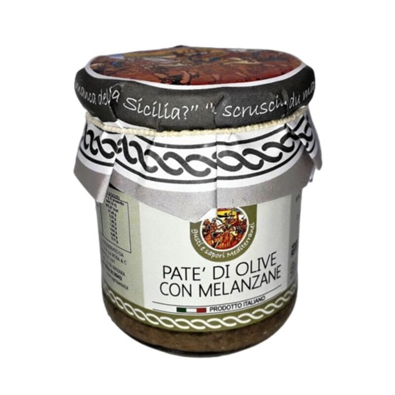 Delizioso patè di olive e melanzane ideale per condire tartine e realizzare antipasti tipici siciliani