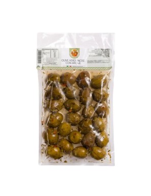 deliziose olive verdi arricchite da aromi siciliani: ideali per un antipasto gustoso e tipico della tradizione