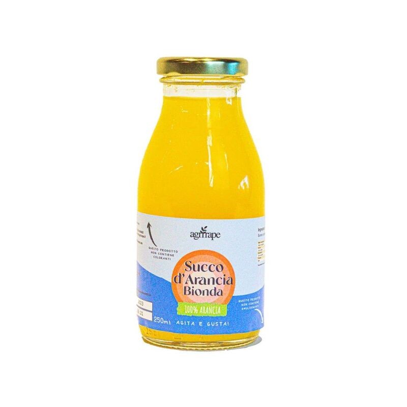 gustoso succo di frutta di arancia bionda dal gusto inebriante e fresco: ideale per dissetarsi con un sapore tipico siciliano