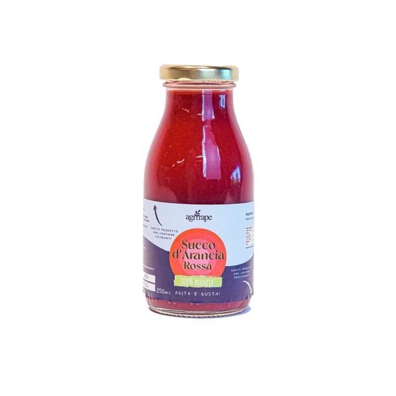 gustoso succo di frutta di arancia rossa dal gusto inebriante e fresco: ideale per dissetarsi con un sapore tipico siciliano