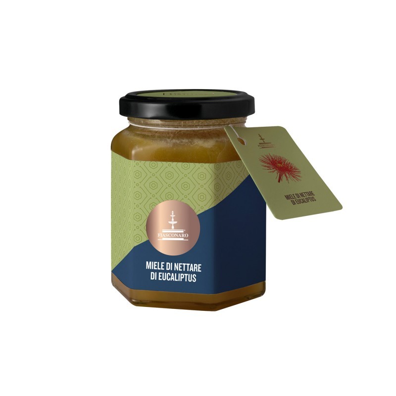 Vasetto di delizioso miele di eucaliptus dell'azienda fiasconaro: un'eccellenza siciliana da non perdere!