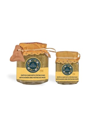 Patè di carciofi e pistacchio dell'azienda "Antica Sicilia"  caratterizzato da un sapore gustoso e da un colore vivace