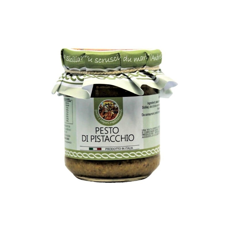 Acquista pesto di pistacchi siciliani per realizzare un'ottima pasta al pistacchio (pistacchiosa)